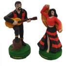 Imagem Ciganos casal cor Preto e Vermelho 11 cm em Resina