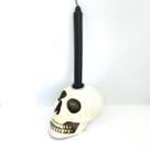 Imagem Crânio Porta Marfin Velas Escultura Resina 10 cm