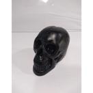 Imagem Cranio Preto Escultura Estatua Gesso 20 Cm