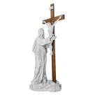 Imagem de Santa Rita Contempla Jesus na Cruz em Mármore Imagem de Santa Rita Contempla Jesus na Cruz em Mármore