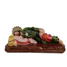 Imagem de São José Dormindo em Resina 12 cm Base Marrom Imagem Católica Decoração Estatueta