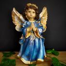 Imagem em gesso anjinho da guarda azul 23cm