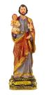 Imagem Escultura Realista São José E Jesus 22cm - Resina