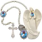 Imagem Estatua Nossa Senhora da Saude Com Terço de Luxo e Broche Resinado Decoração Casa Capelinha Cantinho de oração Imagem Estatua Nossa Senhora da Saude Com Terço de Luxo e Broche Resinado Decoração Casa Capelinha Cantinho de oração