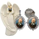 Imagem Estatua Padre Pio Com Relicario Metal Broche Resinado Decoração Casa Capelinha Cantinho de oração Catolica Imagem Estatua Padre Pio Com Relicario Metal Broche Resinado Decoração Casa Capelinha Cantinho de oração Catolica