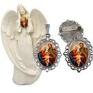Imagem Estatua Sagrada Familia Com Relicario Metal Broche Resinado Decoração Casa Capelinha Cantinho de oração Catolica Imagem Estatua Sagrada Familia Com Relicario Metal Broche Resinado Decoração Casa Capelinha Cantinho de oração Catolica