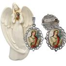 Imagem Estatua Santa Cecilia Com Relicario Metal Broche Resinado Decoração Casa Capelinha Cantinho de oração Catolica Imagem Estatua Santa Cecilia Com Relicario Metal Broche Resinado Decoração Casa Capelinha Cantinho de oração Catolica