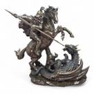 Imagem Estátua São Jorge em Bronze Batalha Espiritual 21 Cm