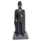 Imagem Exu Cartola Capa Preta Escultura Resina Estatua 16 Cm