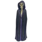 Imagem Exu Caveira Manto Preto e Roxo 22 cm em Resina