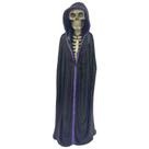 Imagem Exu Caveira Manto Preto e Roxo 22 cm em Resina