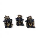 Imagem Ganesh Preto Dourado Escultura Resina 08 cm Imagem Ganesh Preto Dourado Escultura Resina 08 cm