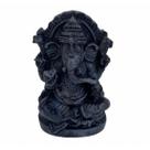 Imagem Ganesh Trono Preta Escultura Resina 09 cm