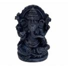 Imagem Ganesh Trono Preta Escultura Resina 09 cm