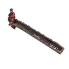Imagem incensário régua africano escultura resina 27 cm