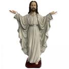 Imagem Jesus Oxalá Prata Palmas para Cima 30 cm em Resina