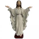Imagem Jesus Oxalá Prata Palmas para Cima 30 cm em Resina