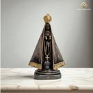 Imagem Nossa Senhora Aparecida 20X12 Cm Em Gesso Cor Grafite Imagem De Fé Católica AVB DECOR