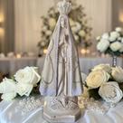 Imagem Nossa Senhora Aparecida em pérolas - 66cm Strass prateado