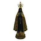 Imagem Nossa Senhora Aparecida Mármore Bronze Coroa Metal 24 CM