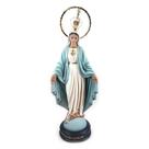 Imagem Nossa Senhora das Graças Manto Azul Claro Aureola 12 Estrelas e Coroa 30cm Artesanato Costa