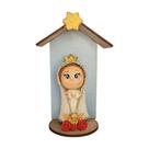 Imagem Nossa Senhora de Fátima em Biscuit Oratório MDF 15cm