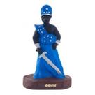 Imagem Orixa Ogum Azul Escultura Resina Estatua 10 Cm
