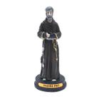 Imagem Padre Pio Com Luvas Resina Nacional 12 Cm