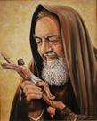 Imagem Pe. Pio/cruz Em Tecido 58x42 Centímetros