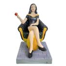 Imagem Pomba Gira No Trono Preto E Dourado Resina Estatua