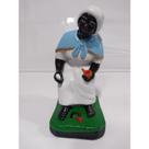 Imagem Preta Velha Almas Chale Azul Escultura Gesso 20 Cm