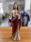 Imagem Resina Sagrado Coração de Jesus 30cm Resina Italiana estilo madeira
