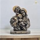 Imagem Sagrada Família 18 Cm em Gesso Cinza Arte Sacra para Decoração e Presente Religioso AVB DECOR