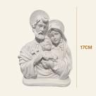 Imagem Sagrada Família Auréola 17cm Gesso Cru