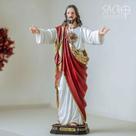 Imagem Sagrado Coração De Jesus Braços Abertos Resina 40cm