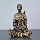 Imagem São Francisco De Assis Meditando Resina Ouro 19 Cm ! Ouro Cobre