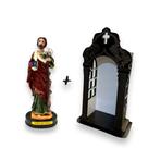 Imagem São Judas Tadeu De 15cm Em Resina Com Capela Madeira MDF