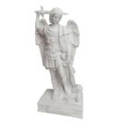 Imagem São Miguel Arcanjo Monte Gargano Resina 18cm Branco Anjo Quaresma Frei Gilson