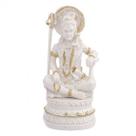 Imagem Shiva Meditando Branco Escultura Resina Estátua 16 cm