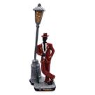 Imagem Zé Pilintra Vermelho Poste Resina Umbanda Candomblé 22 cm