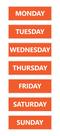 Ímãs de Calendário DCM Solutions - Dias da Semana - Laranja Queimado