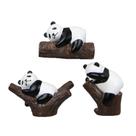Ímãs de geladeira, 3 peças de resina 3D fofa de panda em tronco de árvore Ímãs de geladeira, 3 peças de resina 3D fofa de panda em tronco de árvore