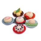 Ímãs de geladeira tradicionais chineses Dim Sum 3D, 5 unidades de resina Ímãs de geladeira tradicionais chineses Dim Sum 3D, 5 unidades de resina