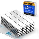 Ímãs em barra de neodímio SRENMSMT Powerful 20 pacotes 60x10x3mm