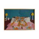 Impressão De Arte De Parede Grande Com Tema De Pizza E Tigre, Decoração Retrô Com Estilo Dopamina,