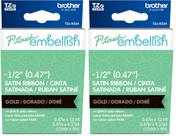 Impressão dourada embelezada Ribbon Brother P-Touch em cetim preto