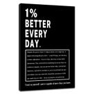 Impressão em tela Arte de parede motivacional 1% Better Every Day 30x45cm Impressão em tela Arte de parede motivacional 1% Better Every Day 30x45cm