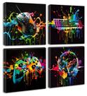 Impressão em tela, decoração de quarto de jogador, DJSYLIFE, Game Wall Art, 30x30cmx4