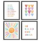Impressões de pôster AEHIE Affirmations para meninas e crianças, quarto 20x25cm