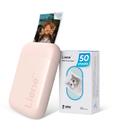 Impressora fotográfica Liene 2x3 Mini Instant Color com 50 papéis rosa